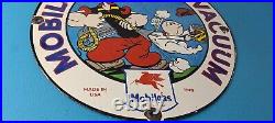 Vintage Mobil Gasoline Sign Popeye Comic Mobilgas Socony GasPorcelain Sign