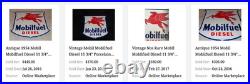 Vintage Mobil Mobilfuel Diesel 11 3/4 Porcelain Metal Pegasus Gasoline Oil Sign