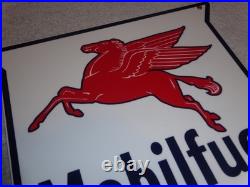 Vintage Mobil Mobilfuel Diesel 11 3/4 Porcelain Metal Pegasus Gasoline Oil Sign