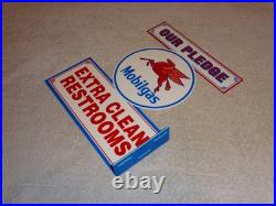 Vintage Mobil Mobilgas Clean Restrooms Pegasus 12 X10 Gasoline Oil Flange Sign