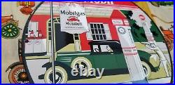 Vintage Mobil Mobilgas Porcelain Gargoyle Gas Oil Filling Station Service Sign