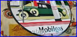 Vintage Mobil Mobilgas Porcelain Gargoyle Gas Oil Filling Station Service Sign