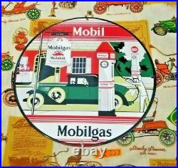 Vintage Mobil Mobilgas Porcelain Gargoyle Gas Oil Service Station Pump Sign