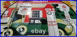 Vintage Mobil Mobilgas Porcelain Gargoyle Gas Oil Service Station Pump Sign