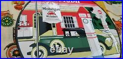 Vintage Mobil Mobilgas Porcelain Gargoyle Gas Oil Service Station Pump Sign