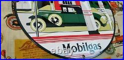 Vintage Mobil Mobilgas Porcelain Gargoyle Gas Oil Service Station Pump Sign