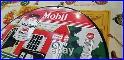 Vintage Mobil Mobilgas Porcelain Gargoyle Gas Oil Service Station Pump Sign