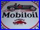 Vintage Mobil Mobiloil Race Car 11 3/4 Porcelain Metal Vacuum Gargoyle Gas Sign