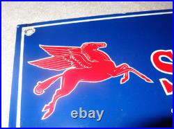 Vintage Mobil No Smoking At Pumps Pegasus 16 Porcelain Metal Gasoline Oil Sign
