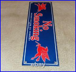 Vintage Mobil No Smoking At Pumps Pegasus 16 Porcelain Metal Gasoline Oil Sign