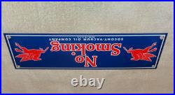 Vintage Mobil No Smoking At Pumps Pegasus 16 Porcelain Metal Gasoline Oil Sign