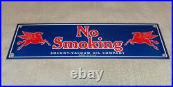 Vintage Mobil No Smoking At Pumps Pegasus 16 Porcelain Metal Gasoline Oil Sign