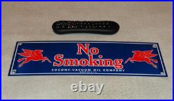 Vintage Mobil No Smoking At Pumps Pegasus 16 Porcelain Metal Gasoline Oil Sign
