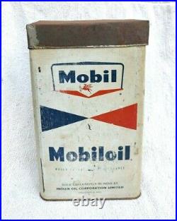 Vintage Mobil Oil Advertising Tin Can Advertisement Box Automobile TB1558