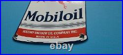 Vintage Mobil Oil Porcelain Gasoline Service Station Pump Pegasus Quart Can Sign