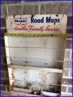 Vintage Mobil Oil Road Map Display Rack Advertising Pegasus Sign Texaco Sinclair