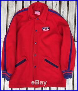 Vintage Mobil Oil Wool Jacket Gas Station Size 42 Oliver Bros USA PRIORITY MAIL