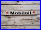 Vintage Mobil Porcelain Sign Door Push Bar Gas Oil Service Garage Station Peggy