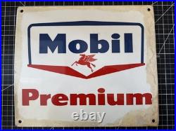 Vintage Mobil Premium Porcelain Gas Pump Plate Sign Gas & Oil Advertising Vintage Mobil Premium Porcelain Gas Pump Plate Sign Gas & Oil Advertising