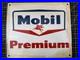 Vintage Mobil Premium Porcelain Gas Pump Plate Sign Gas & Oil Advertising