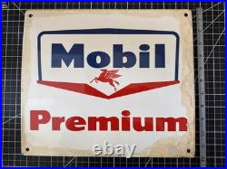 Vintage Mobil Premium Porcelain Gas Pump Plate Sign Gas & Oil Advertising Vintage Mobil Premium Porcelain Gas Pump Plate Sign Gas & Oil Advertising