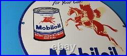 Vintage Mobil Sign Pegasus Mobilgas Gas Oil Can Bucket Porcelain Pump Sign