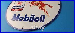 Vintage Mobil Sign Pegasus Mobilgas Gas Oil Can Bucket Porcelain Pump Sign