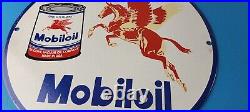 Vintage Mobil Sign Pegasus Mobilgas Gas Oil Can Bucket Porcelain Pump Sign