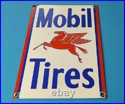 Vintage Mobil Tires Pegasus Porcelain Pegasus Service Station Gasoline Oil Sign