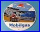 Vintage Mobilgas Gasoline Porcelain Mobil Oil Pegasus Motorcycle Service Sign