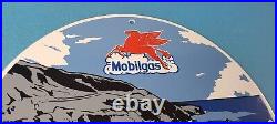 Vintage Mobilgas Gasoline Porcelain Mobil Oil Pegasus Motorcycle Service Sign