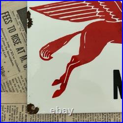 Vintage Mobilgas Pegasus Oil Pump 8x12 Inches Porcelain Enamel Sign