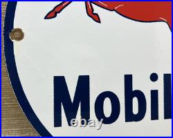 Vintage Mobilgas Porcelain Sign Dealership Gas Station Mobil Motor Oil Peggy