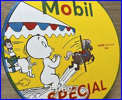 Vintage Mobilgas Special Porcelain Gas Station Sign Mobil Pegasus Gasoline Oil