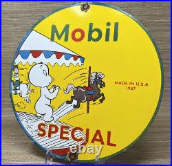 Vintage Mobilgas Special Porcelain Gas Station Sign Mobil Pegasus Gasoline Oil
