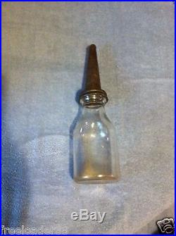 Vintage Mobiloil Mobil Oil Gargoyle A Glass Quart Bottle Arrow Point