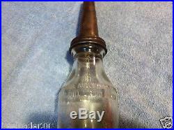 Vintage Mobiloil Mobil Oil Gargoyle A Glass Quart Bottle Arrow Point