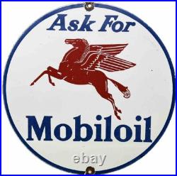 Vintage Mobiloil Porcelain Sign Dealership Gas Station Mobil Motor Oil Peggy Vintage Mobiloil Porcelain Sign Dealership Gas Station Mobil Motor Oil Peggy