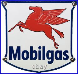 Vintage Mobiloil Porcelain Sign Dealership Gas Station Mobil Motor Oil Peggy