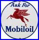 Vintage Mobiloil Porcelain Sign Dealership Gas Station Mobil Motor Oil Peggy