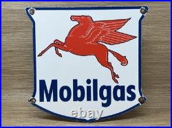 Vintage Mobiloil Porcelain Sign Dealership Gas Station Mobil Motor Oil Peggy