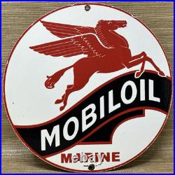 Vintage Mobiloil Porcelain Sign Dealership Gas Station Mobil Motor Oil Peggy