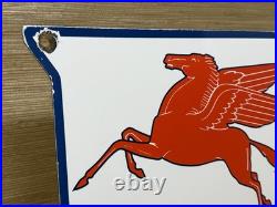 Vintage Mobiloil Porcelain Sign Dealership Gas Station Mobil Motor Oil Peggy