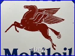 Vintage Mobiloil Porcelain Sign Dealership Gas Station Mobil Motor Oil Peggy Vintage Mobiloil Porcelain Sign Dealership Gas Station Mobil Motor Oil Peggy