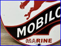 Vintage Mobiloil Porcelain Sign Dealership Gas Station Mobil Motor Oil Peggy