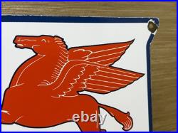 Vintage Mobiloil Porcelain Sign Dealership Gas Station Mobil Motor Oil Peggy