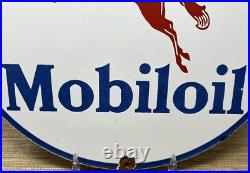 Vintage Mobiloil Porcelain Sign Dealership Gas Station Mobil Motor Oil Peggy Vintage Mobiloil Porcelain Sign Dealership Gas Station Mobil Motor Oil Peggy