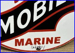 Vintage Mobiloil Porcelain Sign Dealership Gas Station Mobil Motor Oil Peggy