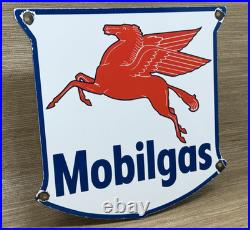 Vintage Mobiloil Porcelain Sign Dealership Gas Station Mobil Motor Oil Peggy