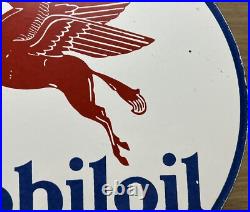 Vintage Mobiloil Porcelain Sign Dealership Gas Station Mobil Motor Oil Peggy Vintage Mobiloil Porcelain Sign Dealership Gas Station Mobil Motor Oil Peggy